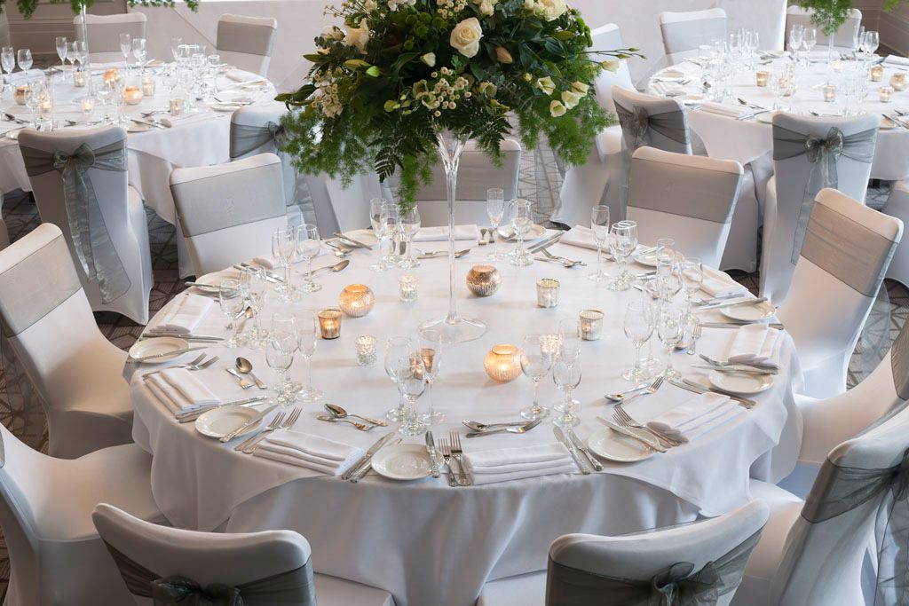 Wedding setup tables at The Queens Hotel