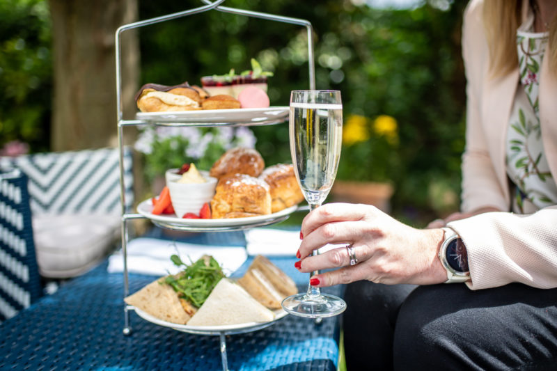 Afternoon tea with Champagne summer garden The Queens Hotel