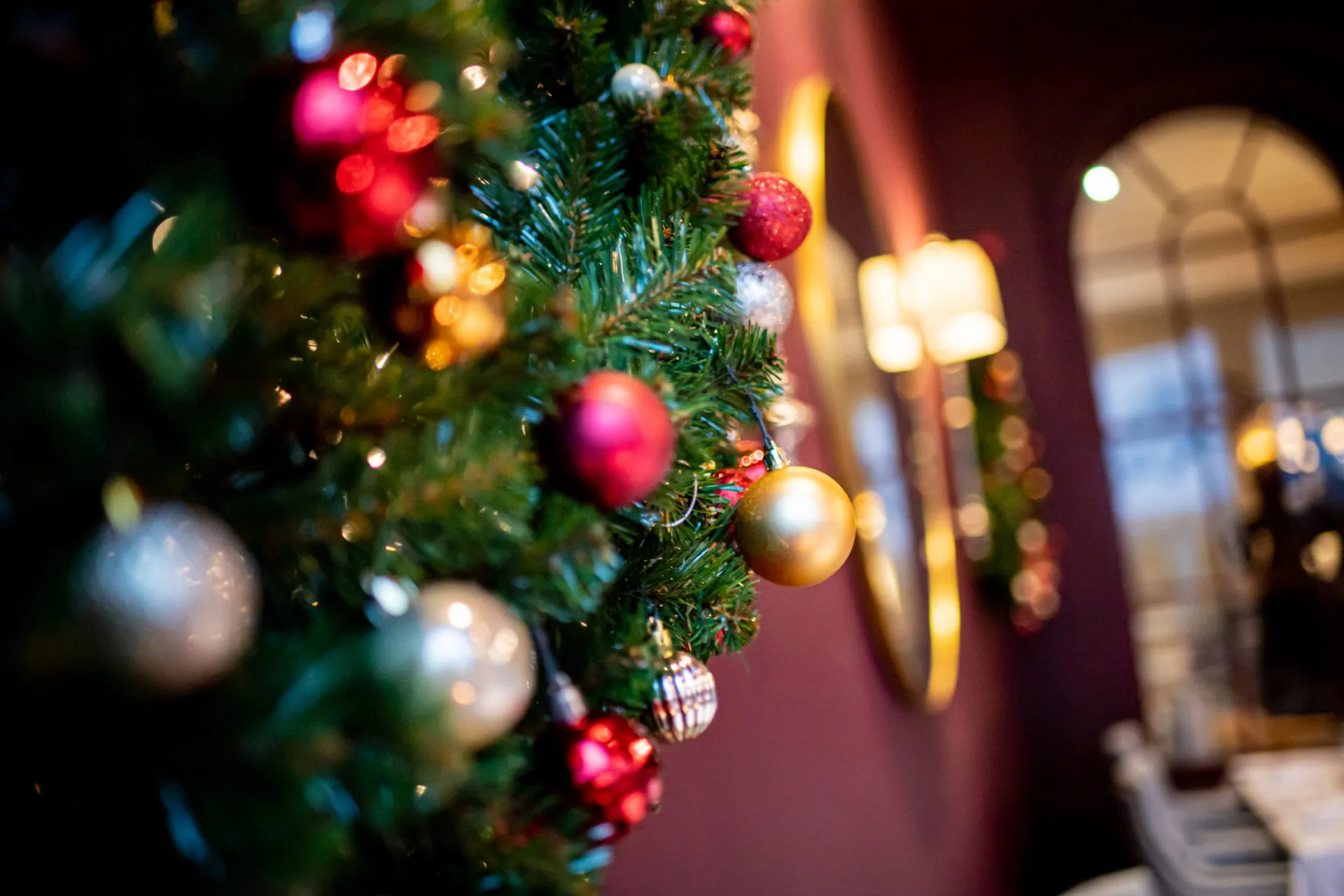 Christmas tree close up Victoria's dining