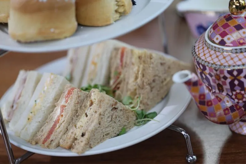 The Queens Hotel afternoon tea cake sandwich selection