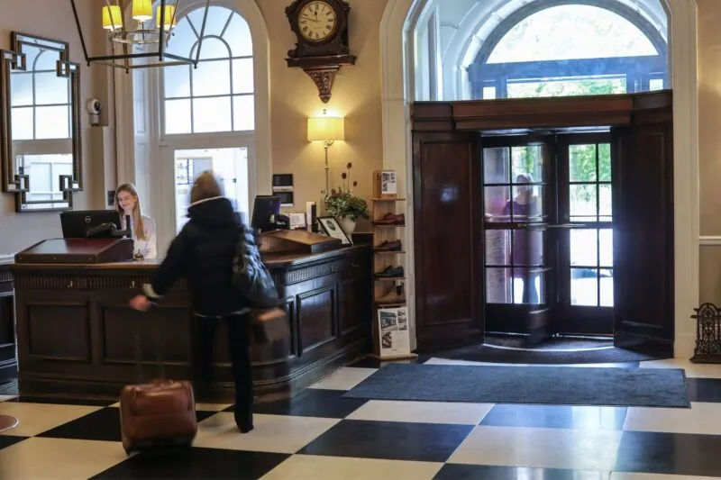 The Queens Hotel Cheltenham guests at reception