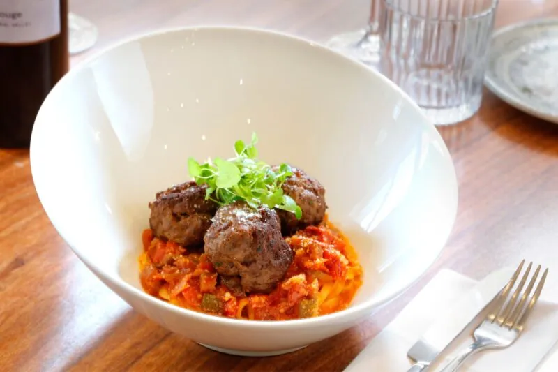 The Queens Hotel Cheltenham homemade meatballs