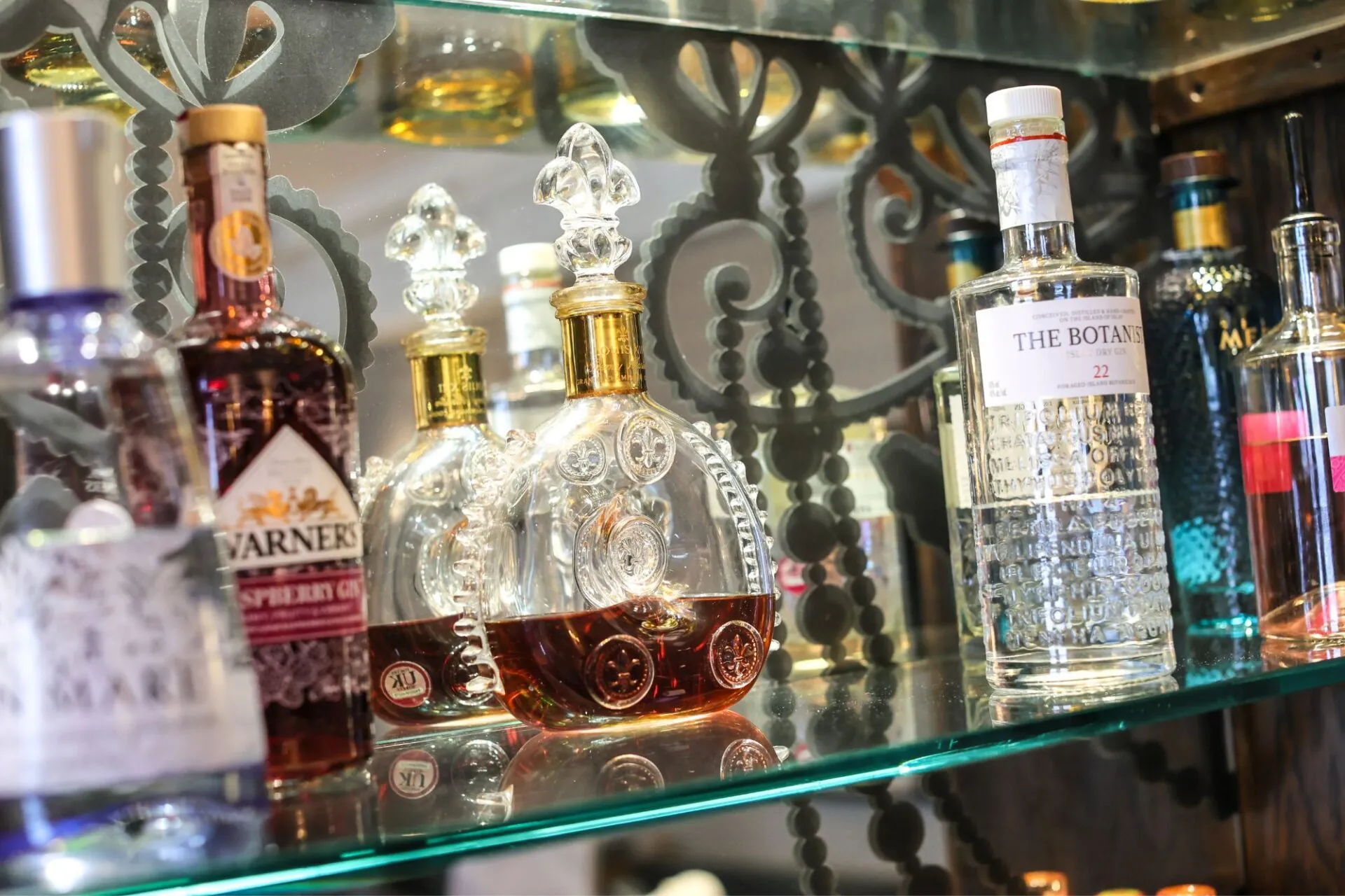 The Queens Hotel Cheltenham spirits in the bar