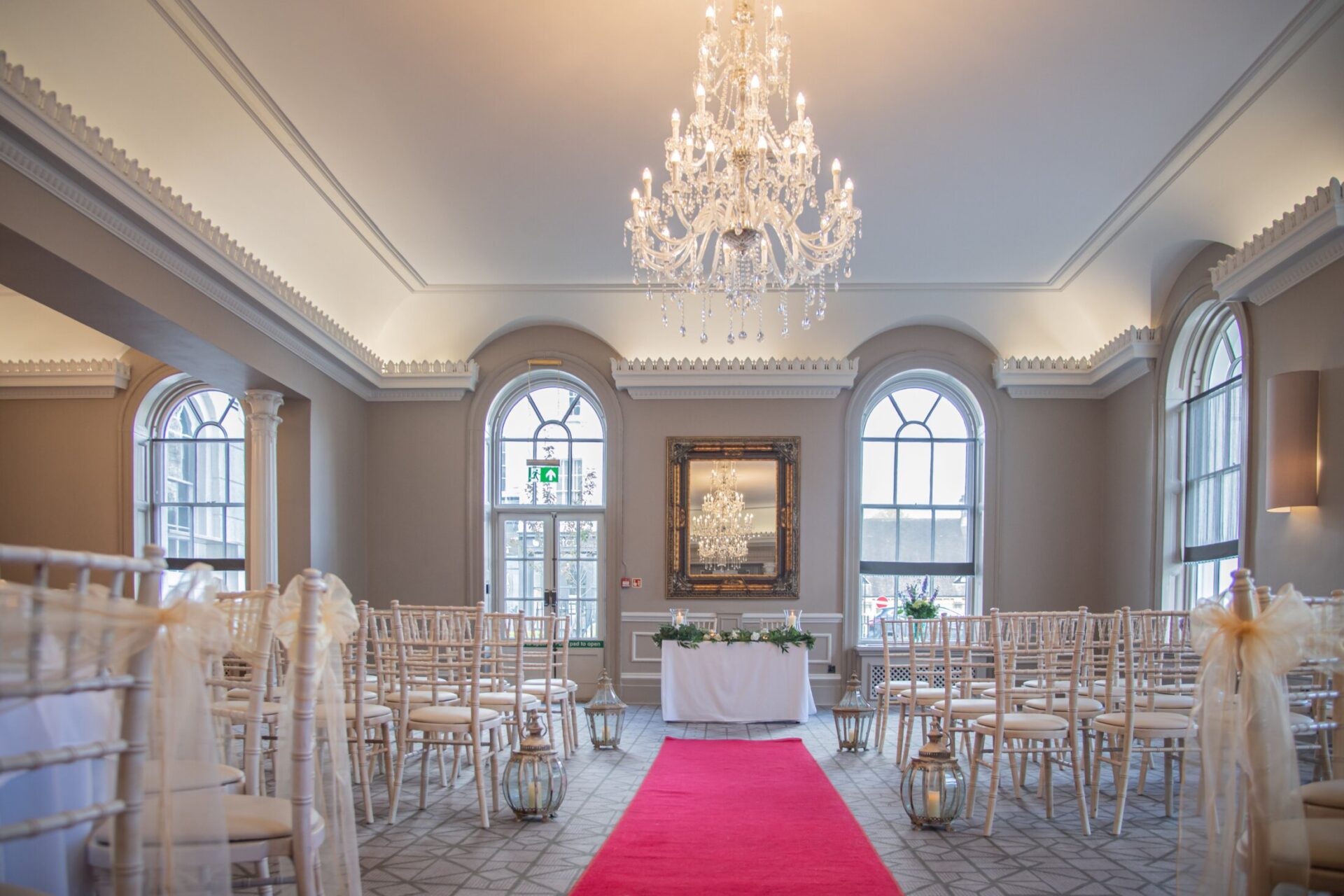 Weddings setup with chairs The Queens Hotel