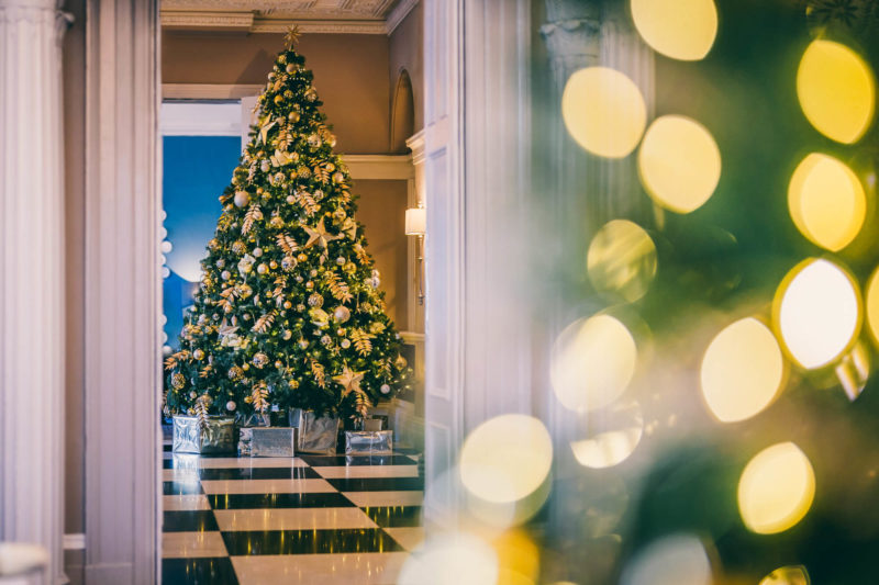 Christmas tree at The Queens Hotel Cheltenham
