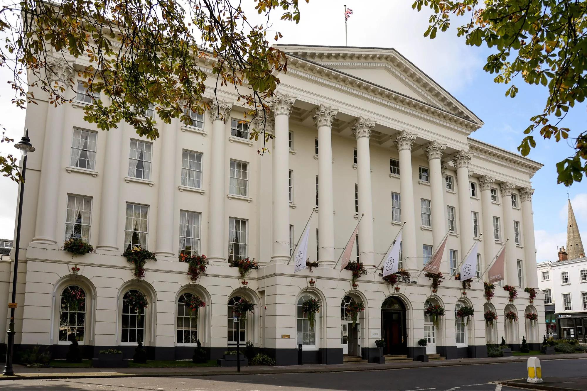 The Queens Hotel exterior in autumn from the side