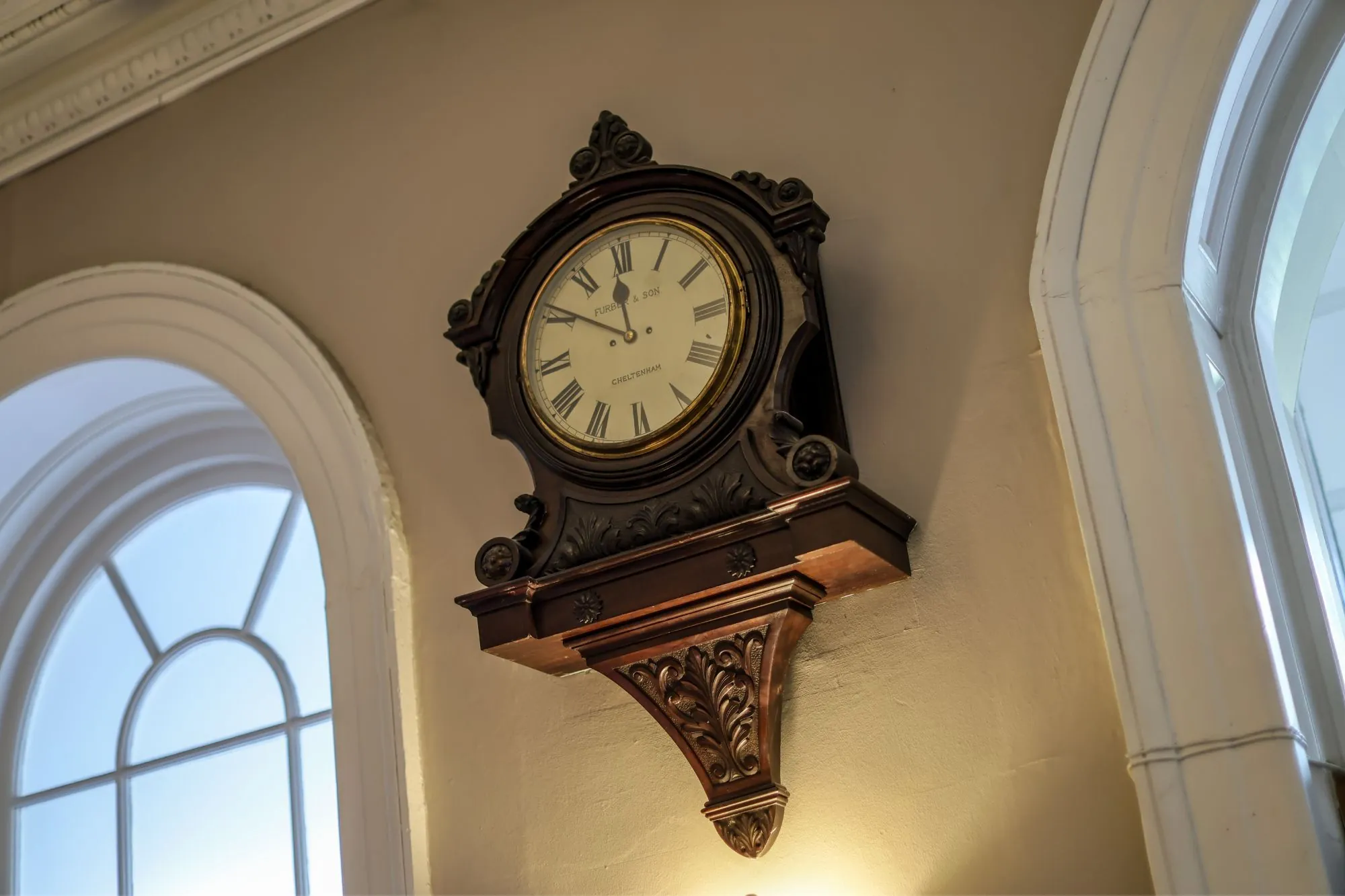 The Queens Hotel Cheltenham clock above reception